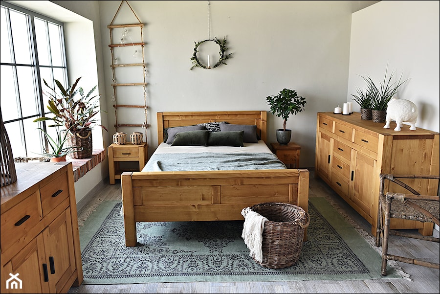 Sara - Mała szara sypialnia, styl rustykalny - zdjęcie od SEART.PL
