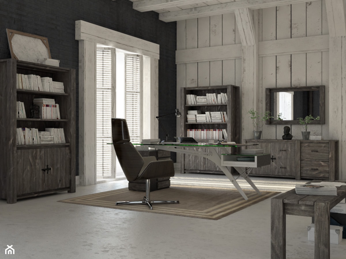 Biuro w stylu rustykalnym - zdjęcie od SEART.PL - Homebook