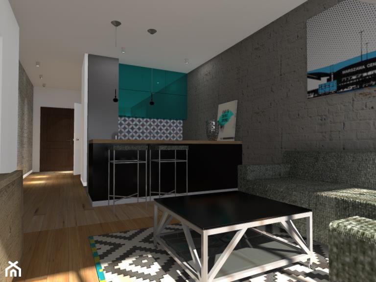 Mieszkanie 43m2 projket - Salon, styl nowoczesny - zdjęcie od chic2chic
