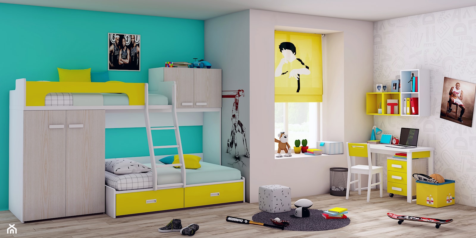 Pomysłowe łóżko piętrowe w pokoju dzieci - zdjęcie od Elies.pl - Homebook