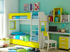 Łóżko piętrowe w kolorze z szufladami albo szufladą - zdjęcie od Elies.pl
