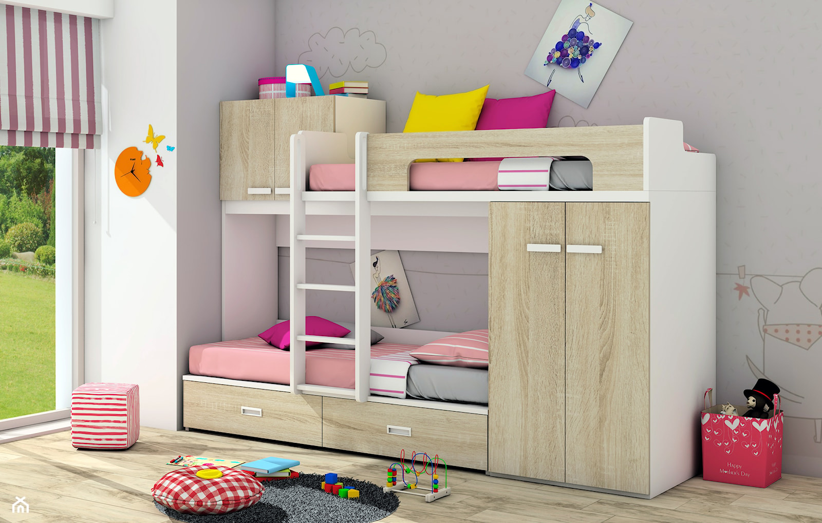 Multifunkcyjne łóżko piętrowe dla dzieci - zdjęcie od Elies.pl - Homebook