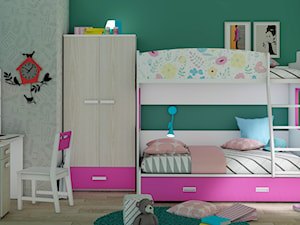Łóźko piętrowe dla dziewczynek w kaiatki - zdjęcie od Elies.pl