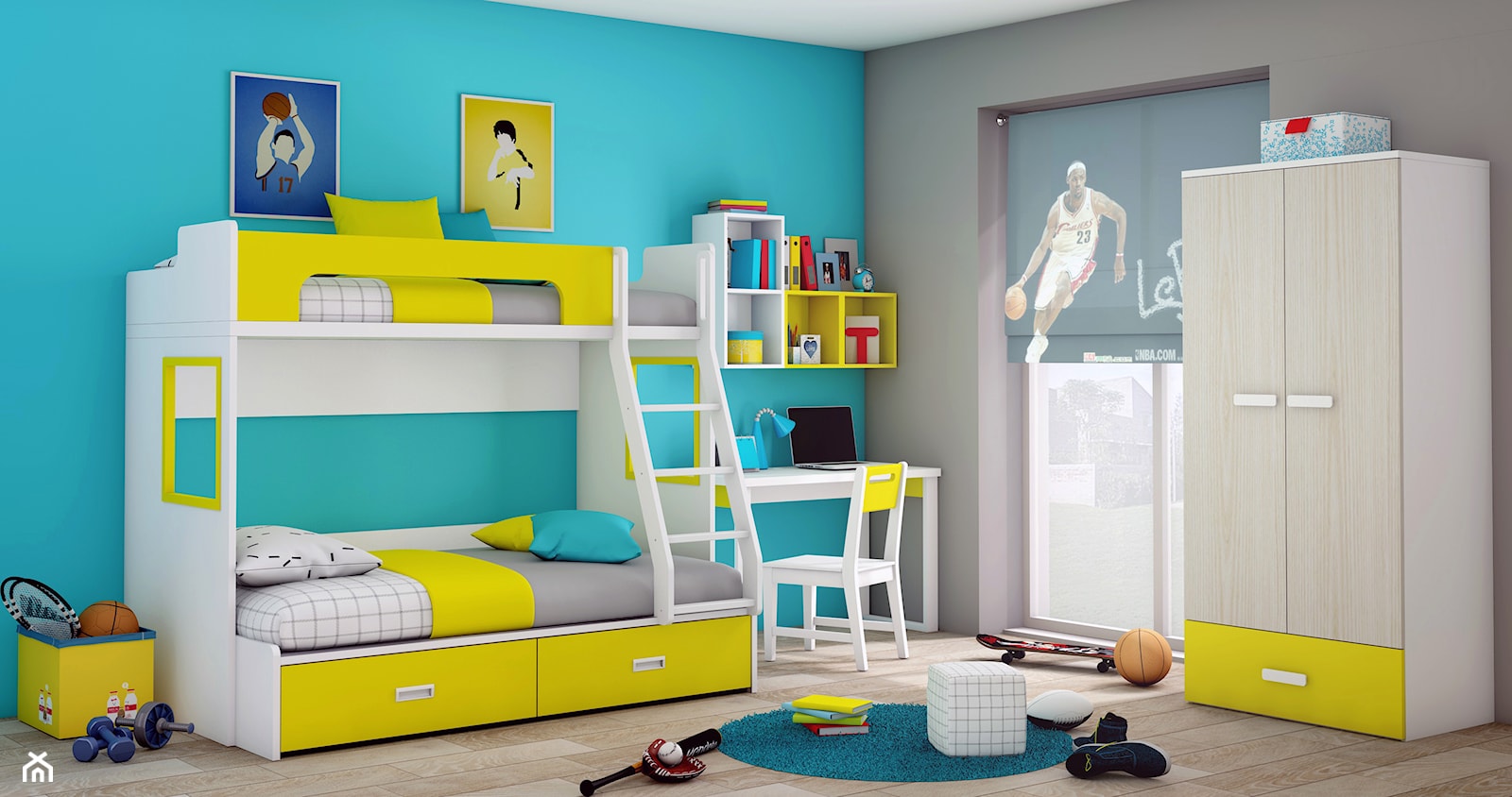 Pokój dziecięcy z łóżkiem piętrowym Elies - zdjęcie od Elies.pl - Homebook