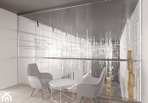 Małe szare biuro, styl minimalistyczny - zdjęcie od Alina Shevchenko Interiors