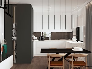 Salon i kuchnia w minimalistycznym stylu. - zdjęcie od Alina Shevchenko Interiors