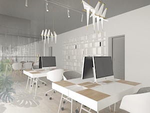 Duże białe biuro, styl minimalistyczny - zdjęcie od Alina Shevchenko Interiors