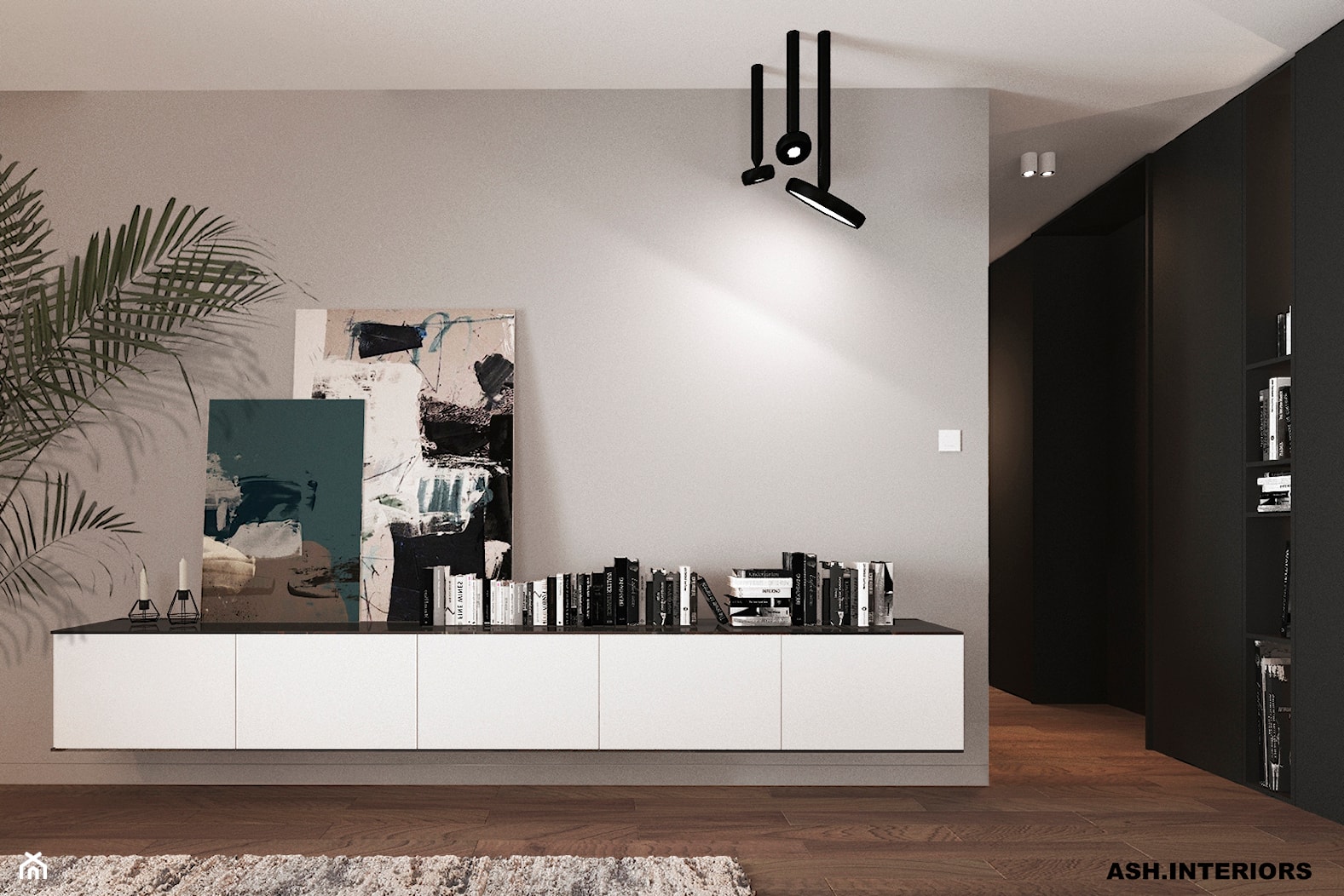 Salon w minimalistycznym stylu - zdjęcie od Alina Shevchenko Interiors - Homebook