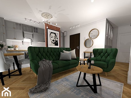Aranżacje wnętrz - Salon: Zielona sofa Voss, projekt: Studio Lubię Projektować - Fabryka Mebli GALA COLLEZIONE. Przeglądaj, dodawaj i zapisuj najlepsze zdjęcia, pomysły i inspiracje designerskie. W bazie mamy już prawie milion fotografii!