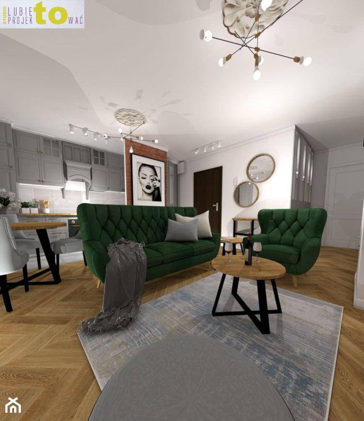 Zielona sofa Voss, projekt: Studio Lubię Projektować - zdjęcie od Fabryka Mebli GALA COLLEZIONE - Homebook