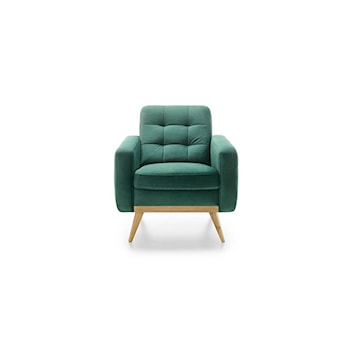 Zielony fotel Nova, klasyczny, na nóżkach, Sweet Sit
