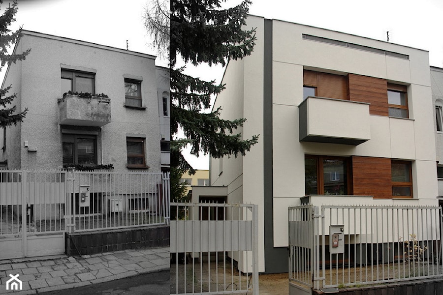Metamorfoza elewacji domu w Poznaniu - Duże jednopiętrowe nowoczesne domy jednorodzinne murowane, styl nowoczesny - zdjęcie od RBA pracownia projektowa