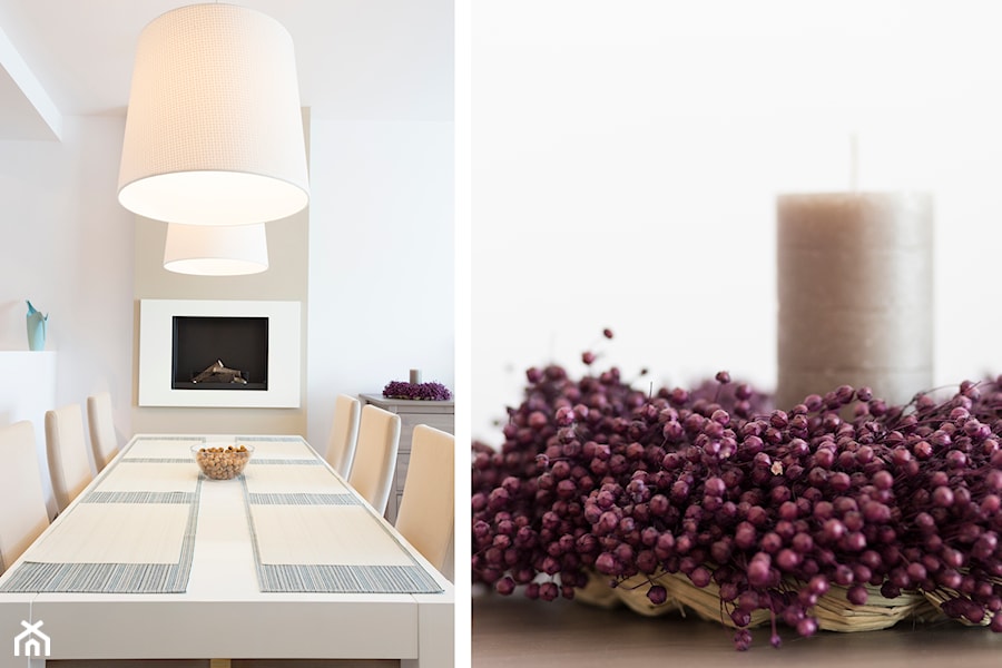 Apartament - Wilanów - Mała biała jadalnia jako osobne pomieszczenie - zdjęcie od MPROJEKT Architektura Wnętrz