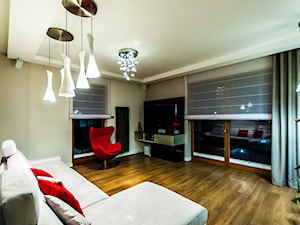 APARTAMENT Z POMARAŃCZOWYM AKCENTEM - Salon, styl nowoczesny - zdjęcie od STUDIO FORMA