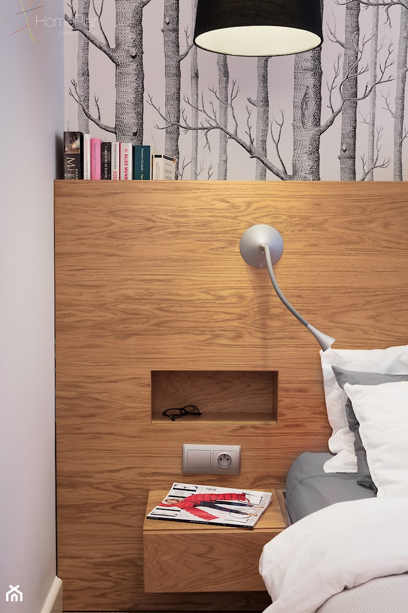 Apartament w Suchym Lesie - Biała sypialnia, styl nowoczesny - zdjęcie od Home Plan Joanna Mielczarek