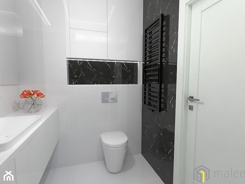 Łazienka Carrara Black & White - zdjęcie od Malee - Projektowanie z pasją - Homebook