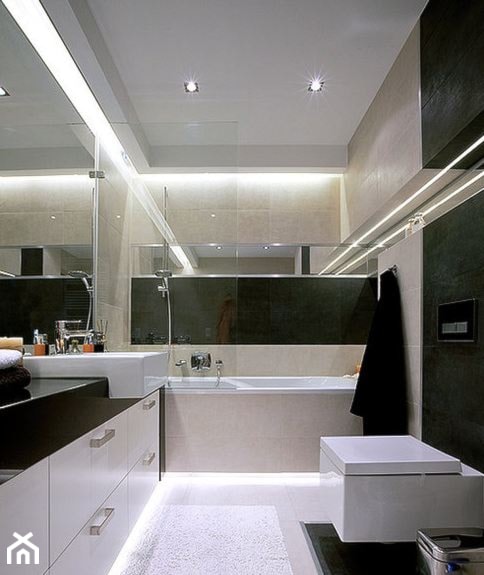 czarno-biała łazienka - Łazienka, styl nowoczesny - zdjęcie od Malee - Projektowanie z pasją