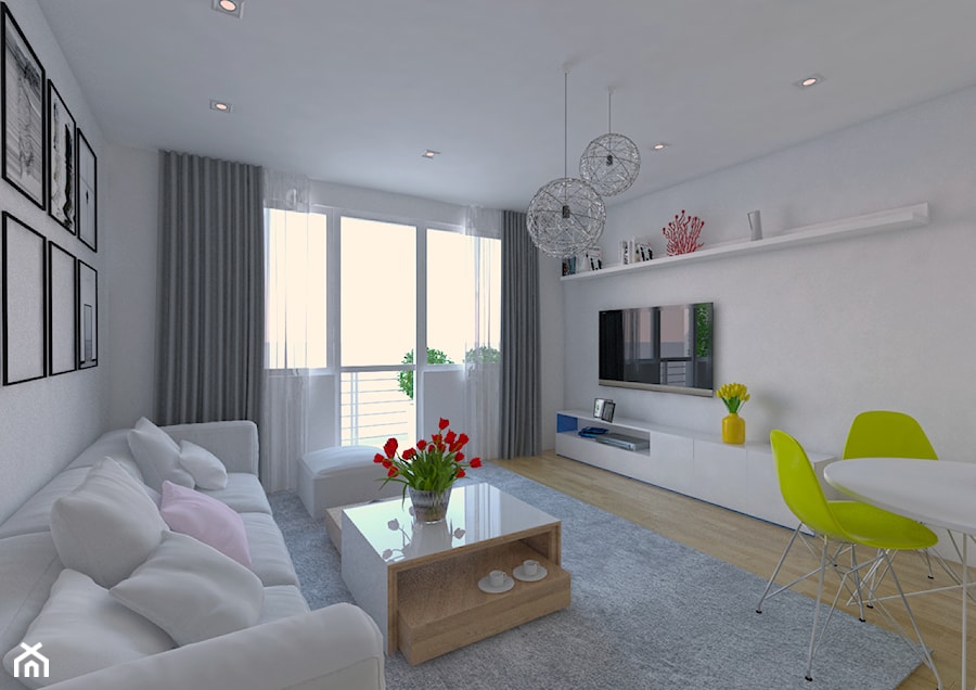 rzut mieszkania- przykładowy salon - zdjęcie od Malee - Projektowanie z pasją