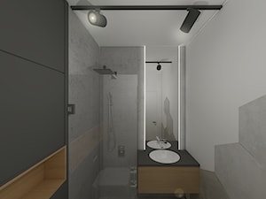 DĘBOWA WOLA. - Mała bez okna z punktowym oświetleniem łazienka, styl minimalistyczny - zdjęcie od KWojciechowska Studio