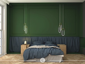KLASYCZNA ELEGANCJA. - Duża szara zielona sypialnia, styl tradycyjny - zdjęcie od KWojciechowska Studio