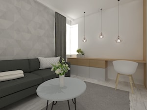 DĘBOWA WOLA. - Średnia biała z biurkiem sypialnia, styl skandynawski - zdjęcie od KWojciechowska Studio