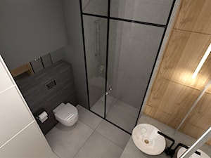MĘSKI MINIMALIZM. - Mała bez okna łazienka, styl minimalistyczny - zdjęcie od KWojciechowska Studio