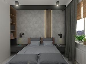 DĘBOWA WOLA. - Mała biała czarna sypialnia, styl skandynawski - zdjęcie od KWojciechowska Studio