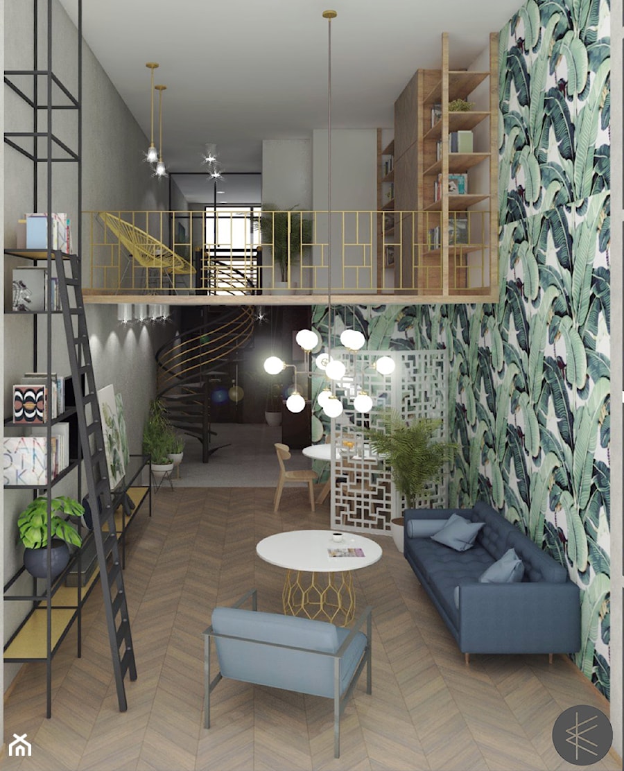Dwupoziomowy apartament - połączenie stylu industrialnego i art deco - zdjęcie od KWojciechowska Studio