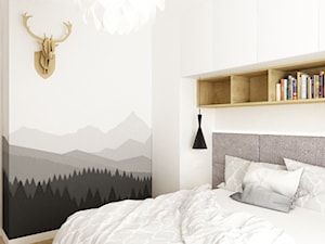mieszkanie 50m2 w warszawie - Średnia biała sypialnia, styl skandynawski - zdjęcie od Grafika i Projekt architektura wnętrz