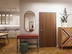 salon z kuchnia w stylu boho - Hol / przedpokój - zdjęcie od Grafika i Projekt architektura wnętrz