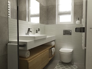 dom Białołęka 200m2 - Mała łazienka z oknem, styl nowoczesny - zdjęcie od Grafika i Projekt architektura wnętrz