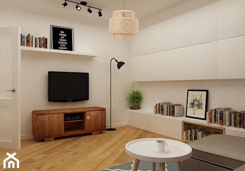 metamorfoza mieszkania 50 m2 w kamienicy - Duży salon, styl skandynawski - zdjęcie od Grafika i Projekt architektura wnętrz
