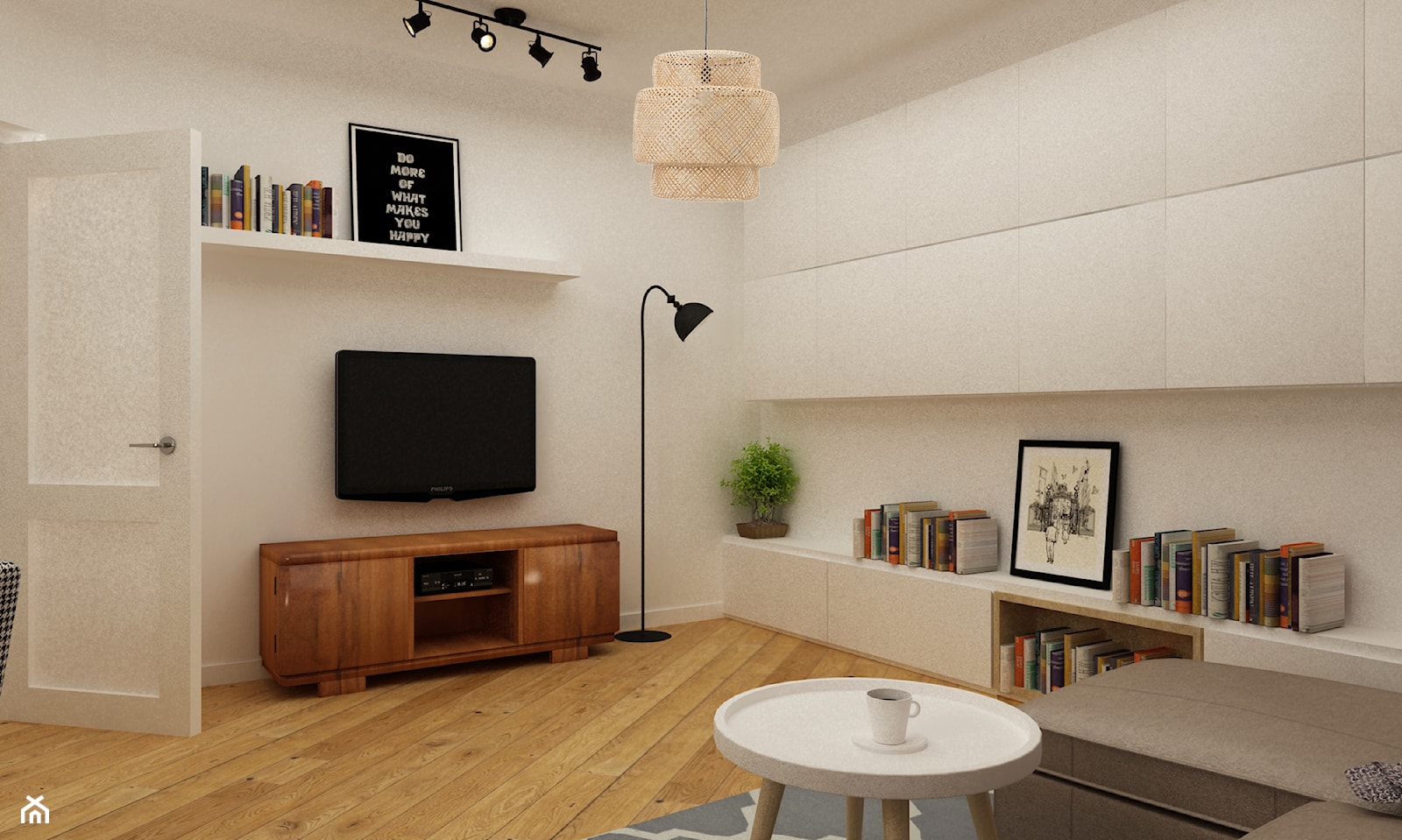 metamorfoza mieszkania 50 m2 w kamienicy - Duży salon, styl skandynawski - zdjęcie od Grafika i Projekt architektura wnętrz - Homebook