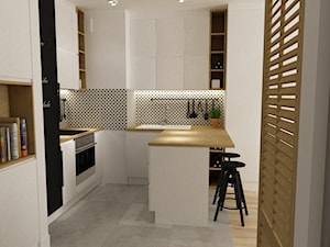 Mieszkanie 2 pokojowe na Woli aktualnie dla 2+1,docelowo pod wynajem - Kuchnia, styl skandynawski - zdjęcie od Grafika i Projekt architektura wnętrz
