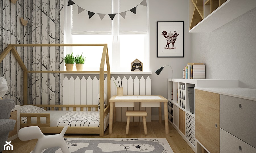 mieszkanie 80m2 na woli - Pokój dziecka, styl skandynawski - zdjęcie od Grafika i Projekt architektura wnętrz