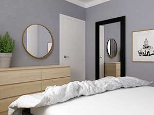 Projekt mieszkania 90m2 ochota - Mała szara sypialnia, styl nowoczesny - zdjęcie od Grafika i Projekt architektura wnętrz