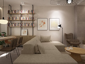 dom 300m2 szaro beż - Salon, styl minimalistyczny - zdjęcie od Grafika i Projekt architektura wnętrz