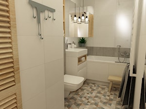 41 m2 pastelowe - Mała bez okna łazienka, styl skandynawski - zdjęcie od Grafika i Projekt architektura wnętrz