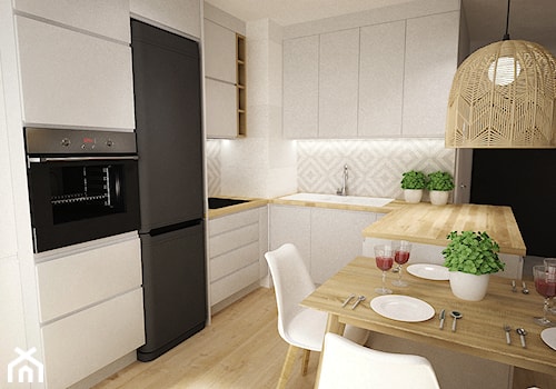 mieszkanie 2 poziomowe 60m2 - Kuchnia, styl skandynawski - zdjęcie od Grafika i Projekt architektura wnętrz