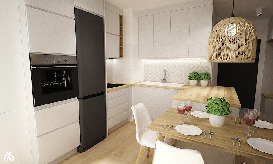 mieszkanie 2 poziomowe 60m2 - Kuchnia, styl skandynawski - zdjęcie od Grafika i Projekt architektura wnętrz