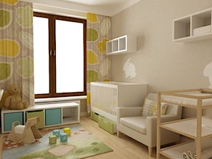 pokój dziecięcy - Średni szary pokój dziecka dla niemowlaka dla chłopca dla dziewczynki, styl skandynawski - zdjęcie od Grafika i Projekt architektura wnętrz