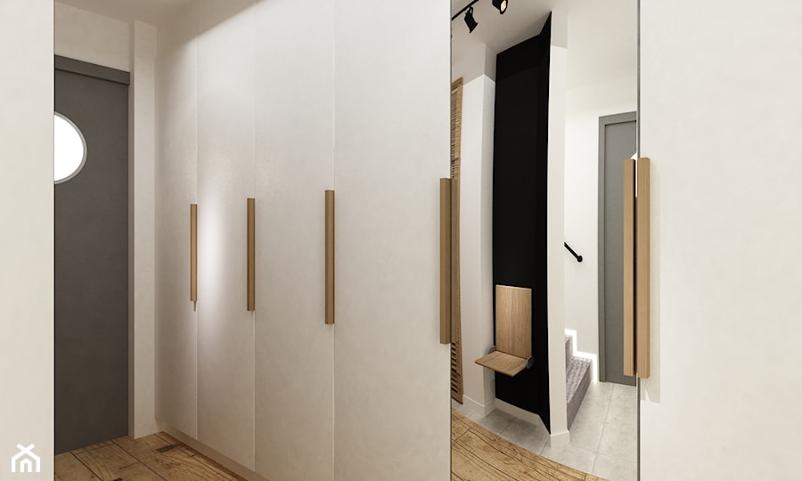 Zdalny Projekt domu w UK w trakcie realizacji - Hol / przedpokój, styl skandynawski - zdjęcie od Grafika i Projekt architektura wnętrz