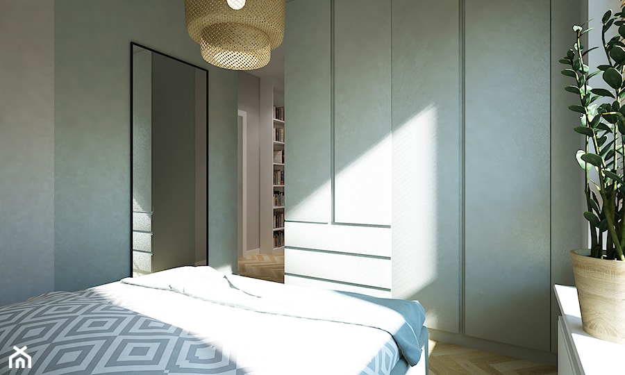 mieszkanie 100m2 z nuta mięty - Sypialnia, styl skandynawski - zdjęcie od Grafika i Projekt architektura wnętrz