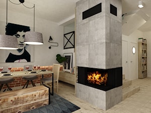 Dom Falenica 150 m2 styl nowoczesny - Średnia szara jadalnia w salonie, styl nowoczesny - zdjęcie od Grafika i Projekt architektura wnętrz