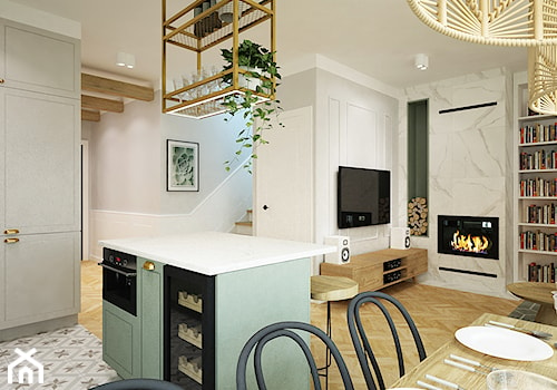 dom w stylu mix klasyka z boho - Kuchnia, styl tradycyjny - zdjęcie od Grafika i Projekt architektura wnętrz