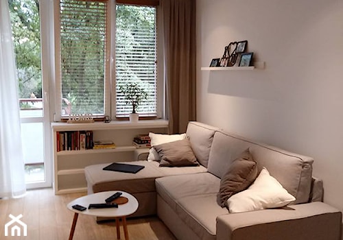 mieszkanie 38 m2 metamorfoza - Średni biały salon, styl skandynawski - zdjęcie od Grafika i Projekt architektura wnętrz