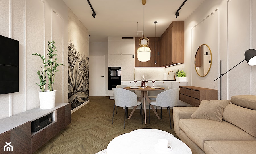 mieszkanie na wynajem 48m2 - Jadalnia, styl nowoczesny - zdjęcie od Grafika i Projekt architektura wnętrz
