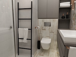 łazienki w stylu skandynawskim - Mała bez okna z lustrem łazienka, styl nowoczesny - zdjęcie od Grafika i Projekt architektura wnętrz