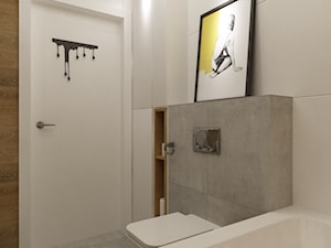 apartament bemowo ok.100m2 - Mała bez okna łazienka, styl nowoczesny - zdjęcie od Grafika i Projekt architektura wnętrz