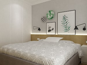 mieszkanie mokotów 80m2 w stylu urban jungle 2 - Średnia szara sypialnia, styl skandynawski - zdjęcie od Grafika i Projekt architektura wnętrz